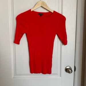 Express size small - coral ribbed top